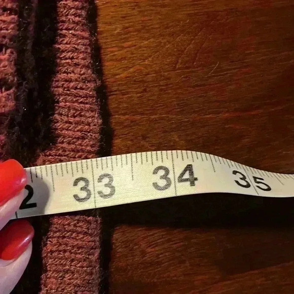 Fortune & Ivy Womens Cardigan Rust S Open Front Long Line Metallic Knit Trendy - Picture 15 of 16